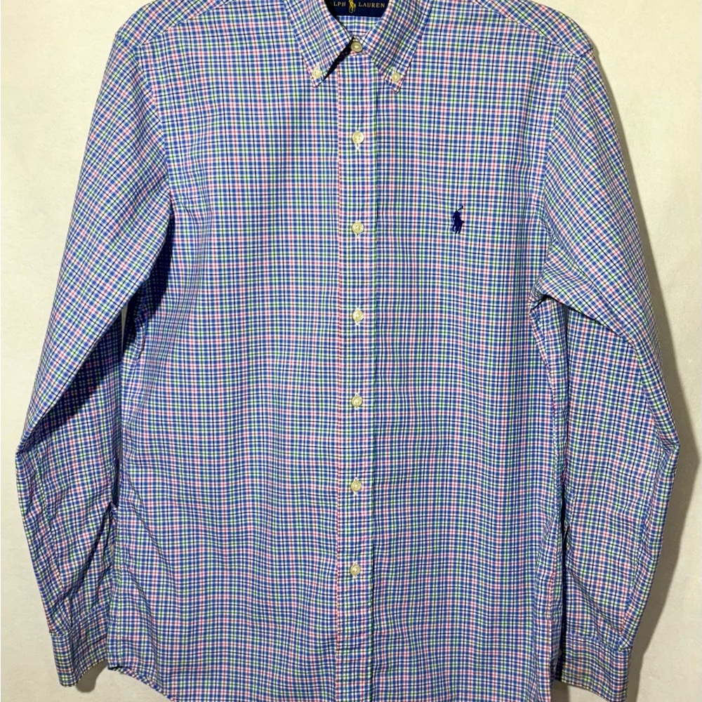 Ralph Lauren Men’s Button Down Shirt Blue Plaid Size SP
